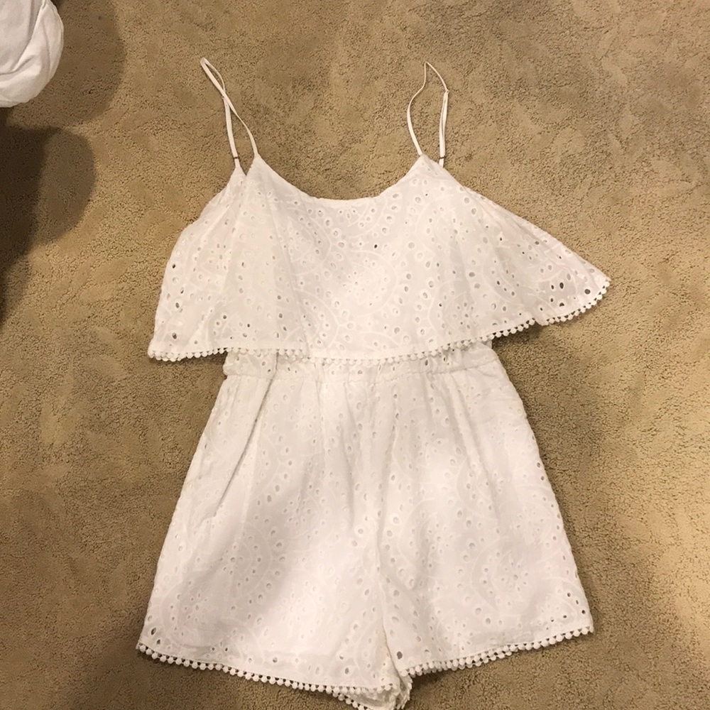 White eyelet romper